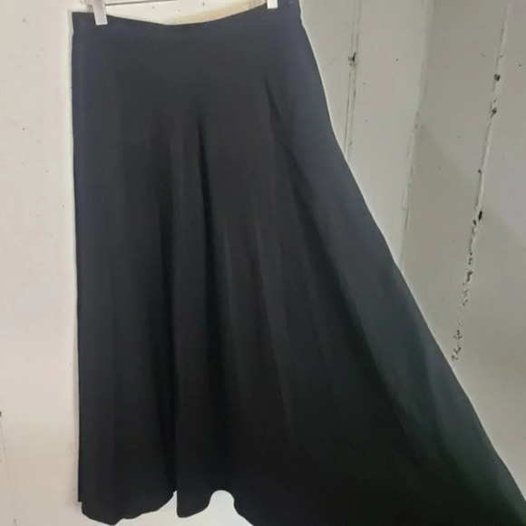 Bonnie & Norma Vintage 10P black long pleated skirt Made in USA Classic Office - Picture 2 of 5